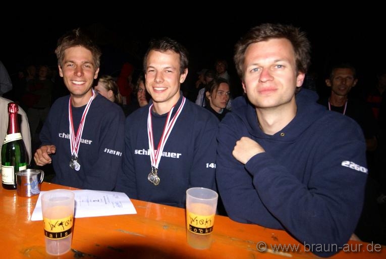 Tretboot Weltmeister 2007 (v.l. Micha Fischer, Christoph Braun, Henning Kramer)